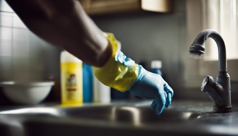 cleaning kitchen garbage cans