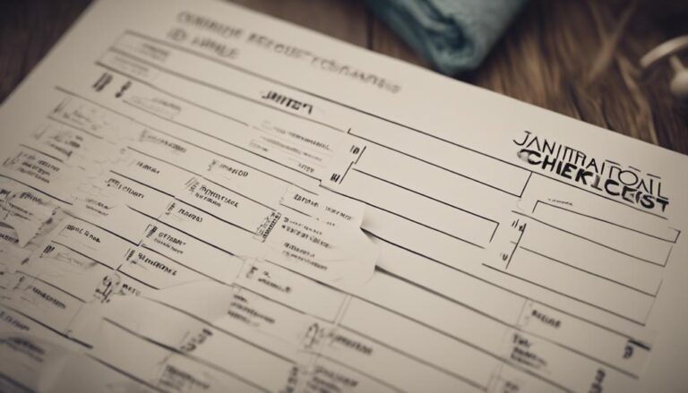 janitorial checklist for printing