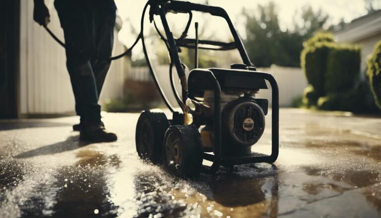 pressure washing concrete driveway